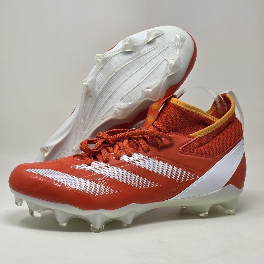 adidas Adizero Impact MID Football Cleats Orange White IF2457 Men's Size 10 New